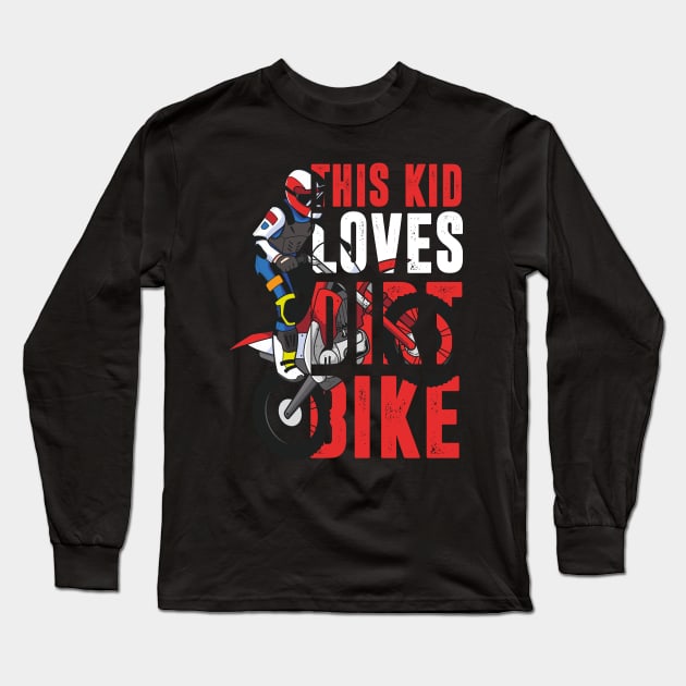 Youth Motorcross, Boys Dirt Bike Long Sleeve T-Shirt by hadlamcom